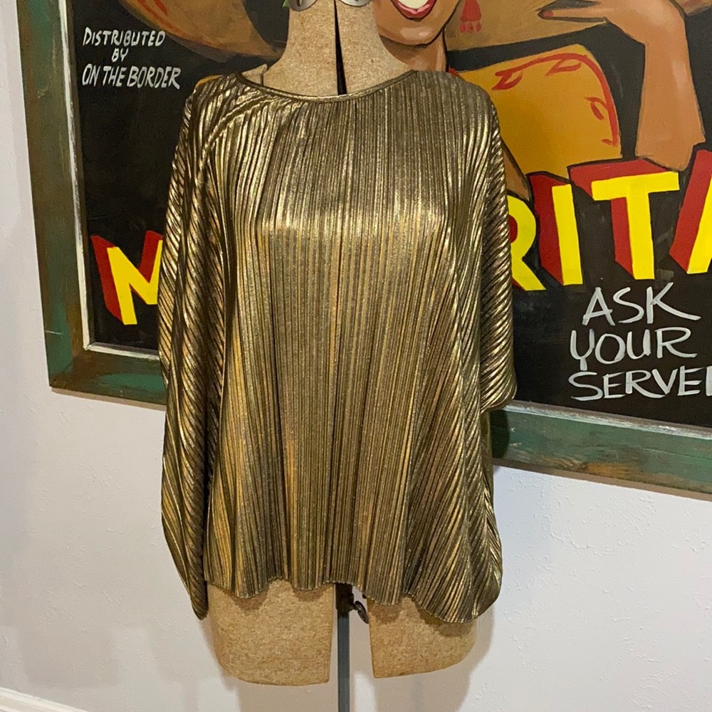 Vintage Joanna 80s Glittery Shimmering Gold Party Top